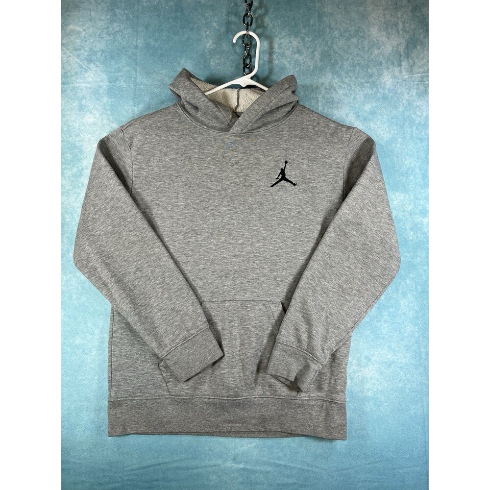 Jordan Hoodie Kids XL Gray Sweatshirt Sweater Jumpman Cowl Mock Pullover